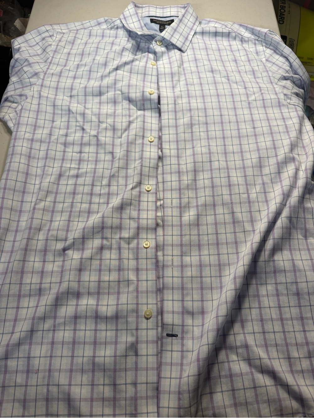 Banana Republic men’s button down plaid non-iron slit fit shirt
